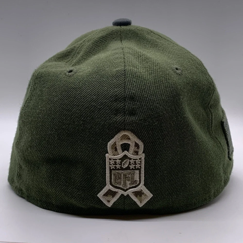 Green Bay Packers Hat Cap Fitted 6 7/8 New Era 59Fifty 2018 Salute To Service
